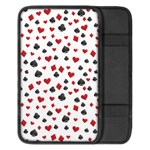 Red And Black Playing Card Suits Print Car Center Console Cover