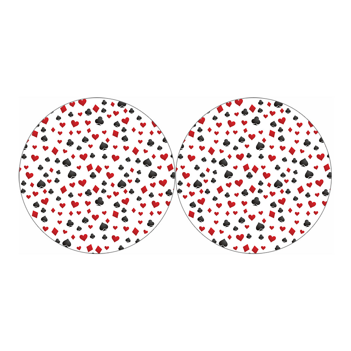 Red And Black Playing Card Suits Print Car Coasters