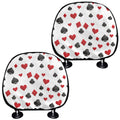Red And Black Playing Card Suits Print Car Headrest Covers