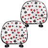 Red And Black Playing Card Suits Print Car Headrest Covers