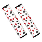 Red And Black Playing Card Suits Print Car Seat Belt Covers