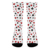 Red And Black Playing Card Suits Print Crew Socks