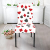 Red And Black Playing Card Suits Print Dining Chair Slipcover