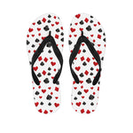 Red And Black Playing Card Suits Print Flip Flops