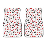 Red And Black Playing Card Suits Print Front Car Floor Mats