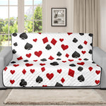 Red And Black Playing Card Suits Print Futon Protector