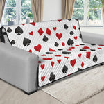 Red And Black Playing Card Suits Print Futon Protector