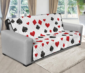 Red And Black Playing Card Suits Print Futon Protector