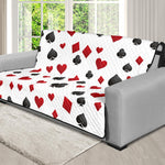 Red And Black Playing Card Suits Print Futon Protector