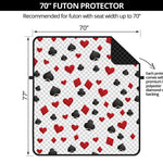 Red And Black Playing Card Suits Print Futon Protector