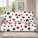 Red And Black Playing Card Suits Print Futon Protector