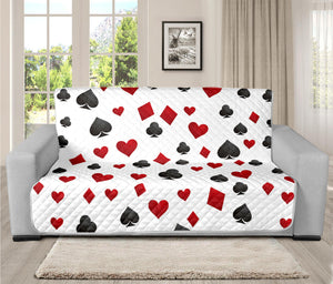 Red And Black Playing Card Suits Print Futon Protector