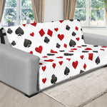 Red And Black Playing Card Suits Print Futon Protector