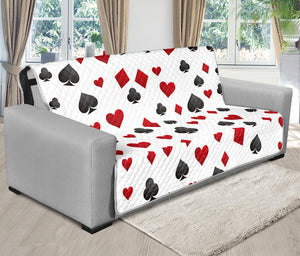 Red And Black Playing Card Suits Print Futon Protector