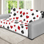 Red And Black Playing Card Suits Print Futon Protector