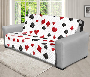 Red And Black Playing Card Suits Print Futon Protector