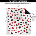 Red And Black Playing Card Suits Print Futon Protector