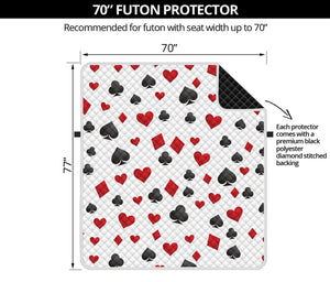 Red And Black Playing Card Suits Print Futon Protector