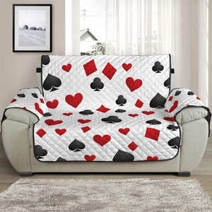 Red And Black Playing Card Suits Print Half Sofa Protector