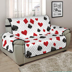 Red And Black Playing Card Suits Print Half Sofa Protector