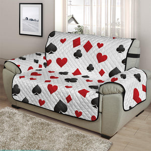 Red And Black Playing Card Suits Print Half Sofa Protector