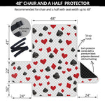 Red And Black Playing Card Suits Print Half Sofa Protector