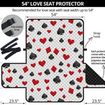 Red And Black Playing Card Suits Print Loveseat Protector