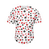 Red And Black Playing Card Suits Print Men's Baseball Jersey