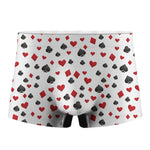 Red And Black Playing Card Suits Print Men's Boxer Briefs