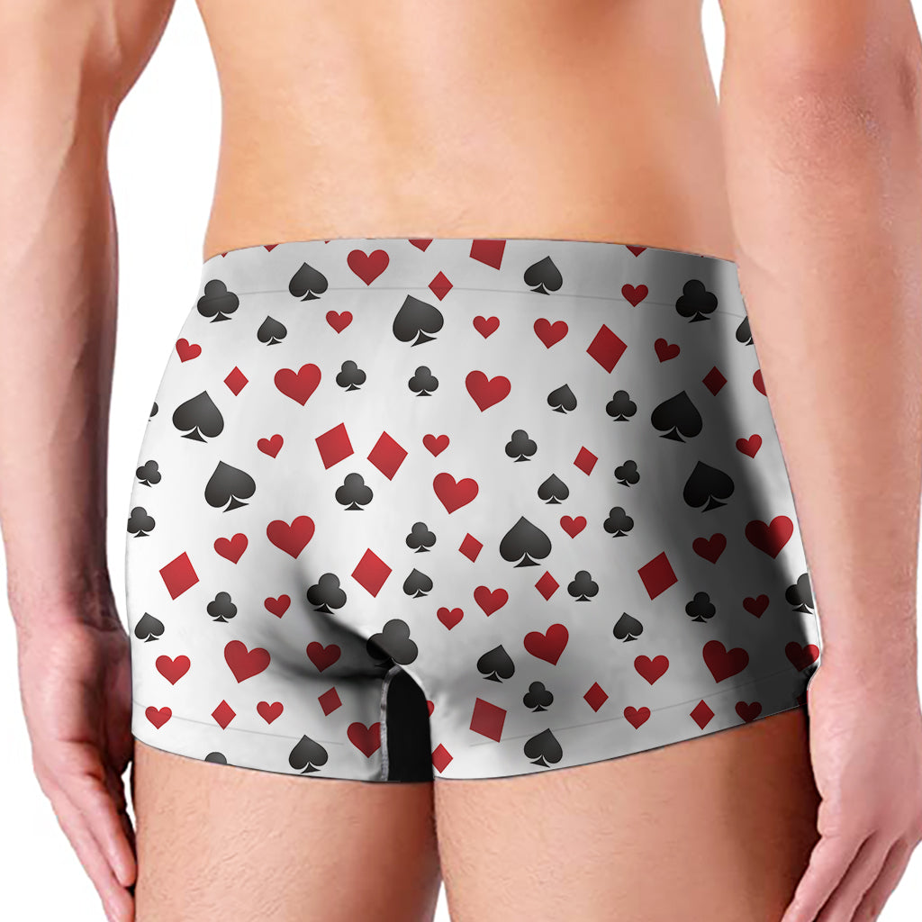 Red And Black Playing Card Suits Print Men's Boxer Briefs