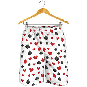 Red And Black Playing Card Suits Print Men's Shorts