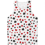 Red And Black Playing Card Suits Print Men's Tank Top