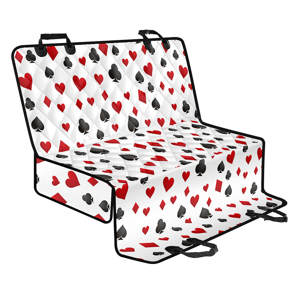 Red And Black Playing Card Suits Print Pet Car Back Seat Cover