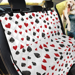 Red And Black Playing Card Suits Print Pet Car Back Seat Cover