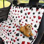 Red And Black Playing Card Suits Print Pet Car Back Seat Cover