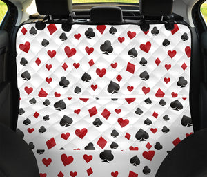 Red And Black Playing Card Suits Print Pet Car Back Seat Cover