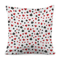 Red And Black Playing Card Suits Print Pillow Cover