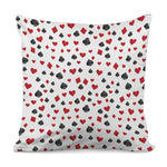 Red And Black Playing Card Suits Print Pillow Cover