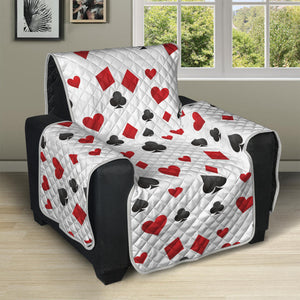 Red And Black Playing Card Suits Print Recliner Protector