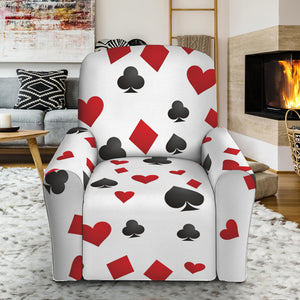 Red And Black Playing Card Suits Print Recliner Slipcover