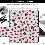 Red And Black Playing Card Suits Print Sofa Protector