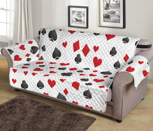 Red And Black Playing Card Suits Print Sofa Protector