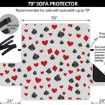 Red And Black Playing Card Suits Print Sofa Protector