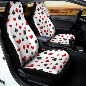 Red And Black Playing Card Suits Print Universal Fit Car Seat Covers