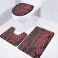 Red And Black Snakeskin Print 3 Piece Bath Mat Set