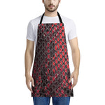 Red And Black Snakeskin Print Apron