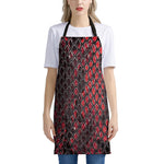 Red And Black Snakeskin Print Apron