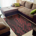 Red And Black Snakeskin Print Floor Mat