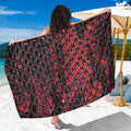 Red And Black Snakeskin Print Beach Sarong Wrap