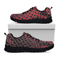 Red And Black Snakeskin Print Black Running Shoes